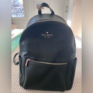 Kate Spade Black Pebble Leather Backpack w/Interior Laptop Sleeve